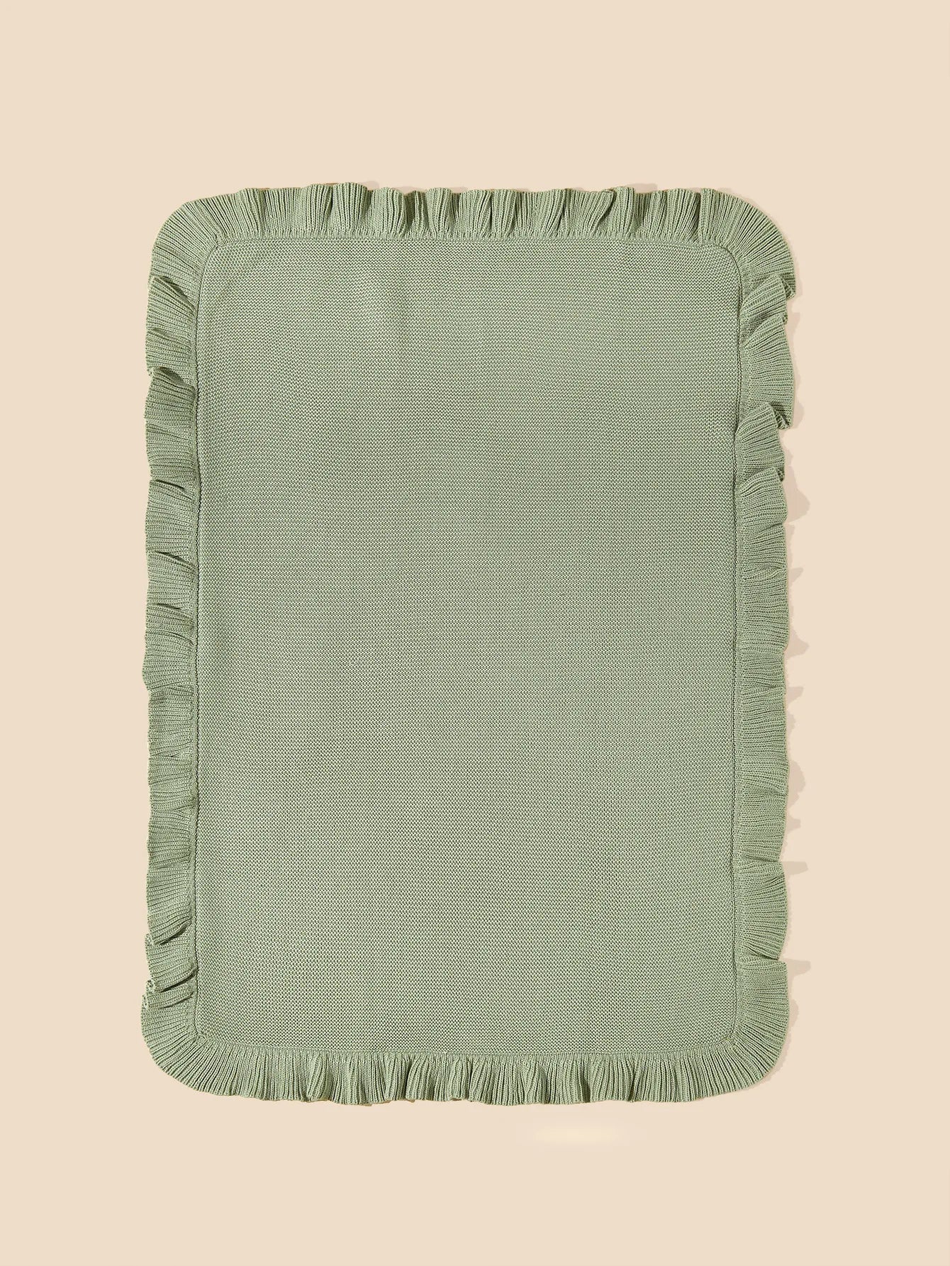 Personalized Baby Ruffle Edge Knitted Blanket Infant Cotton Wool Cart Blanket Children's Bed Mantas Para Bebé Muslin Swaddle